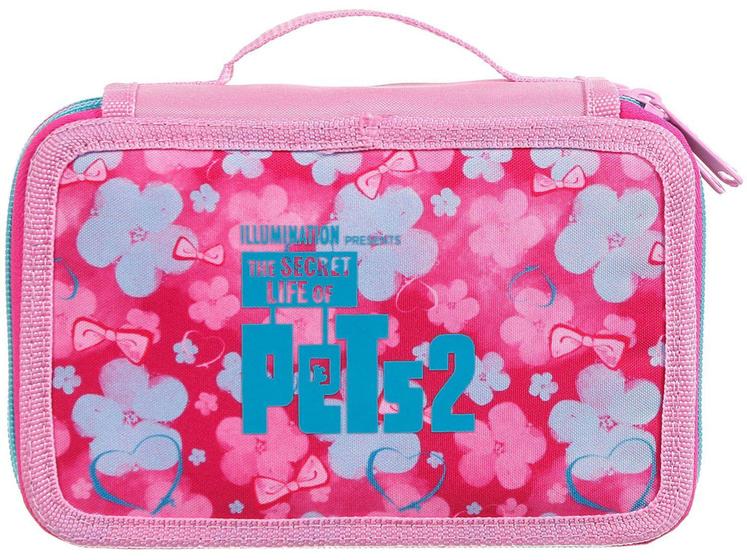 Imagem de Estojo Escolar Quadruplo Pets 2 Rosa com Zíper - Generation Soft Dermiwil