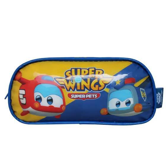 Imagem de Estojo Escolar  Super Wings Infantil Avião Menino Azul Luxcel 