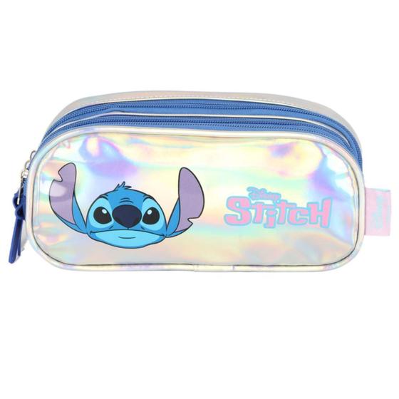 Imagem de Estojo Escolar Triplo Juvenil Stitch Holográfico - Luxcel