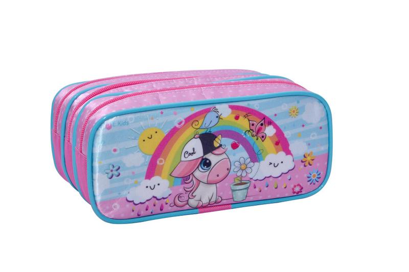Estojo escolar Triplo Três divisões Unicornio Baby Estojos kids Menor preço em Estojo escolar Triplo Três divisões Unicornio Baby Estojos kids