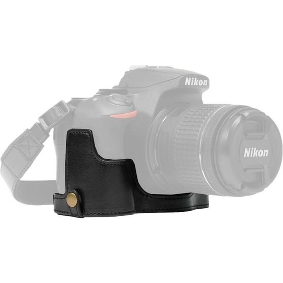 Imagem de Estojo "Half Case" MegaGear MG1170 para câmera Nikon D5500 e D5600 com alça de pescoço