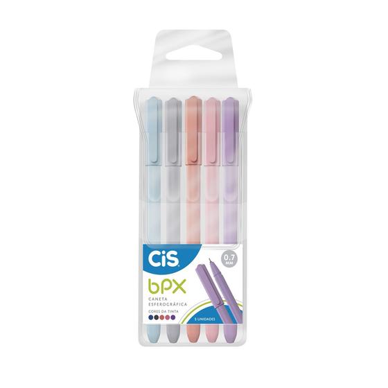 Imagem de Estojo Kit Caneta BPX com 5 Cores - Ponta 0,7mm - Cis