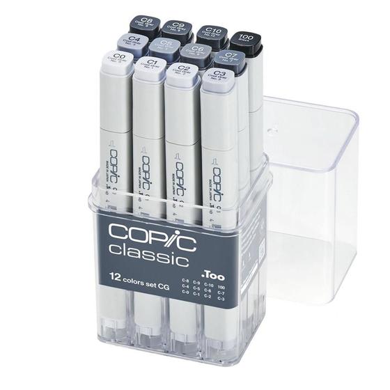 Imagem de Estojo Marcador Copic Classic 12 Cores Cool Gray CG