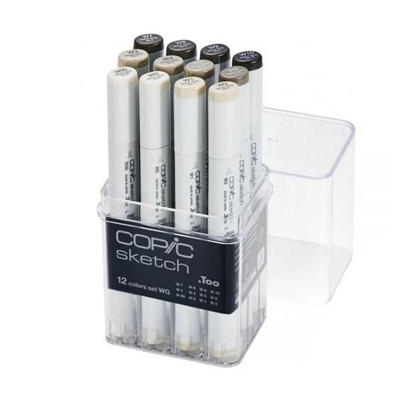 Imagem de Estojo Marcador Copic Sketch 12 Cores Warm Gray WG