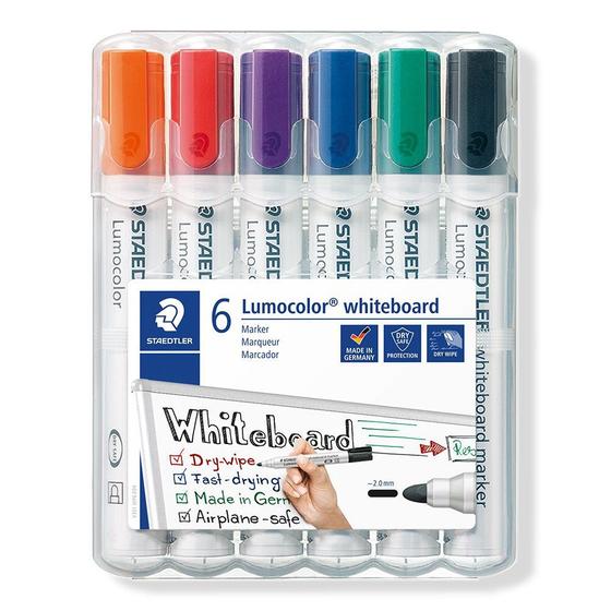 Imagem de Estojo Marcador de Quadro Branco Staedtler Lumograph 6 Cores 351 WP6 03