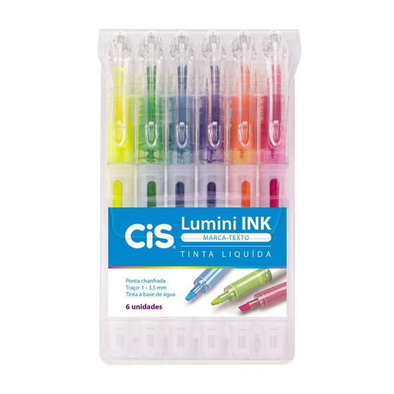 Imagem de Estojo Marcador de Texto Lumini Ink com 6 Cores - CIS
