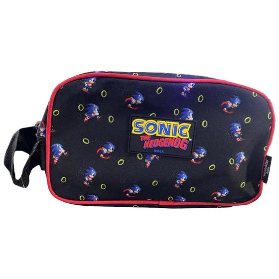 Imagem de Estojo Necessaire Grande Sonic The Hedgehog Preta Luxcel