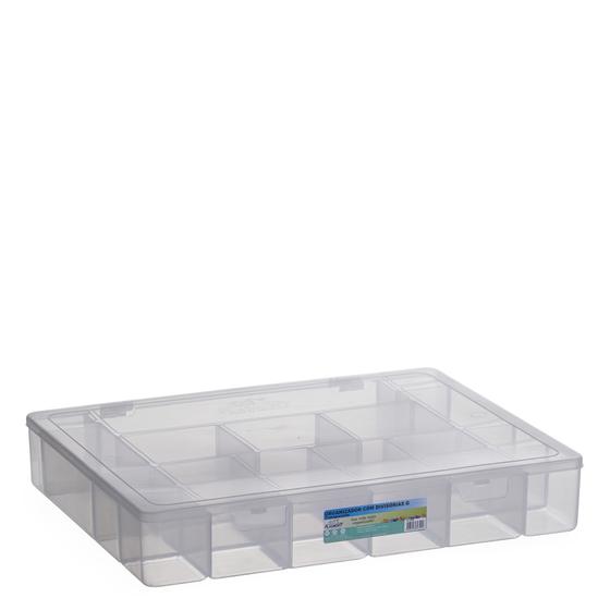 Imagem de Estojo Organizador Grande Com 20 Divisórias Plástico Resistente Com Trava
