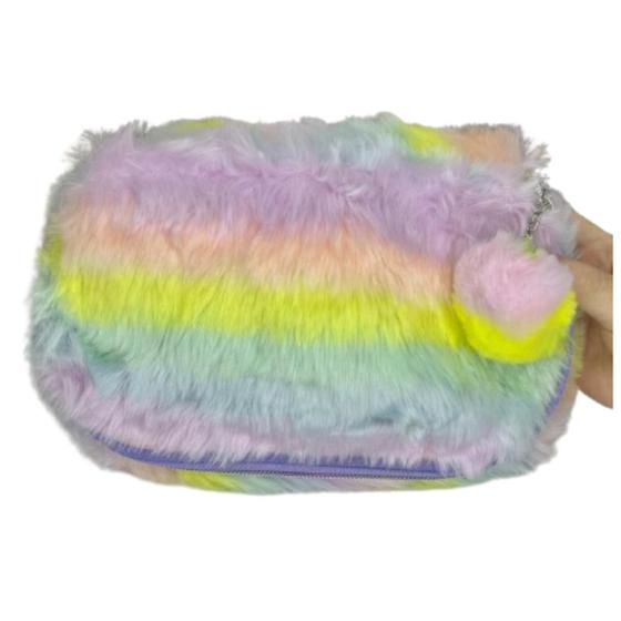 Imagem de Estojo Pelúcia Com Pompom Escolar Case Com Divisórias