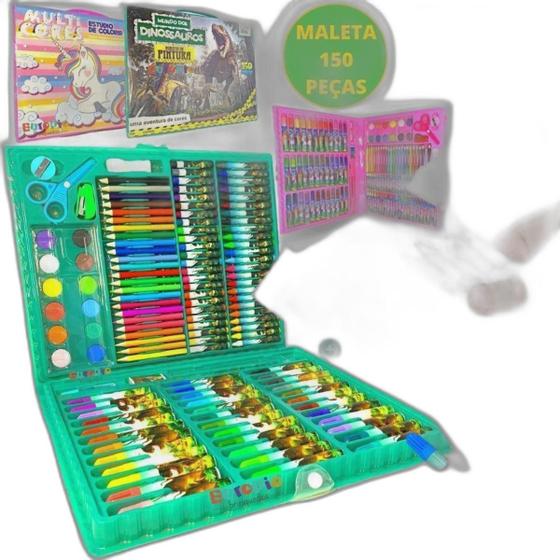 Imagem de Estojo Pintura Lapis Giz Canetinha Tinta Tesoura Barato +