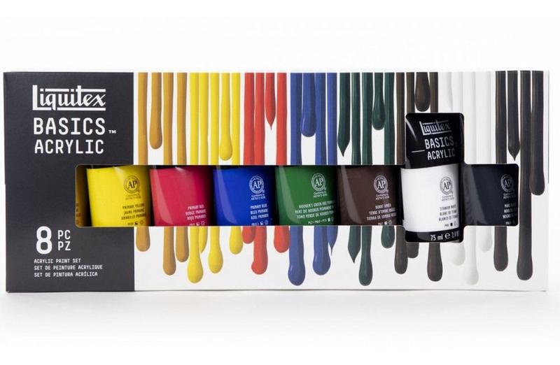Imagem de Estojo Tinta Acrílica Basics Liquitex 75ml 08 Cores Básicas