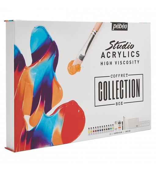 Imagem de Estojo Tinta Acrílica Collection Box Pebeo 23 Peças