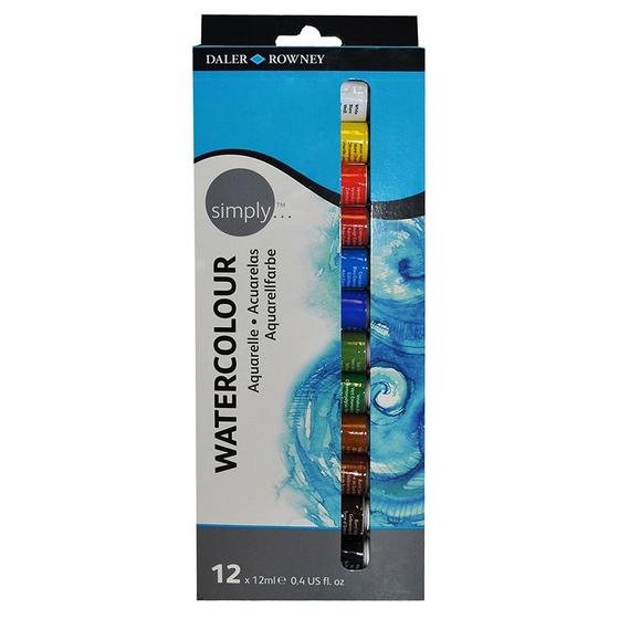 Imagem de Estojo Tinta Aquarela Daler Rowney Simply c/12 Cores 12ml 134500100