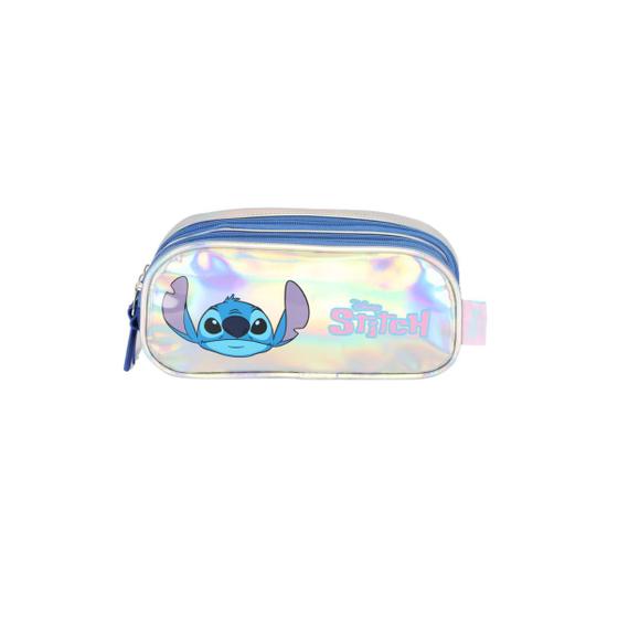 Imagem de Estojo Triplo Metalizado Stitch Holográfico Infantil Escolar