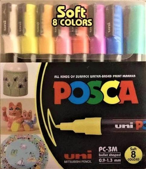 Imagem de Estojoojo Caneta Uni Posca Pc 3m com 8 Cores Soft Uniball