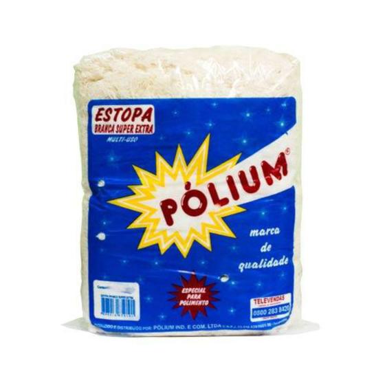 Imagem de Estopa Pólium para Polimento Branca Super Extra 12 Pacotes com 200g
