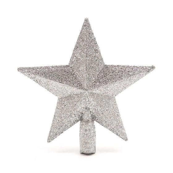 Imagem de Estrela Ponteira Para Arvore de Natal Glitter 15cm Linda
