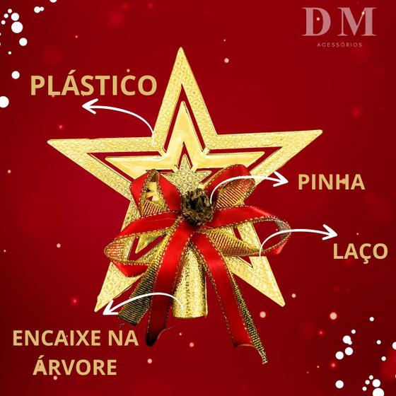 Imagem de Estrela Ponteira Topo Para Arvore De Natal Enfeite Natalino