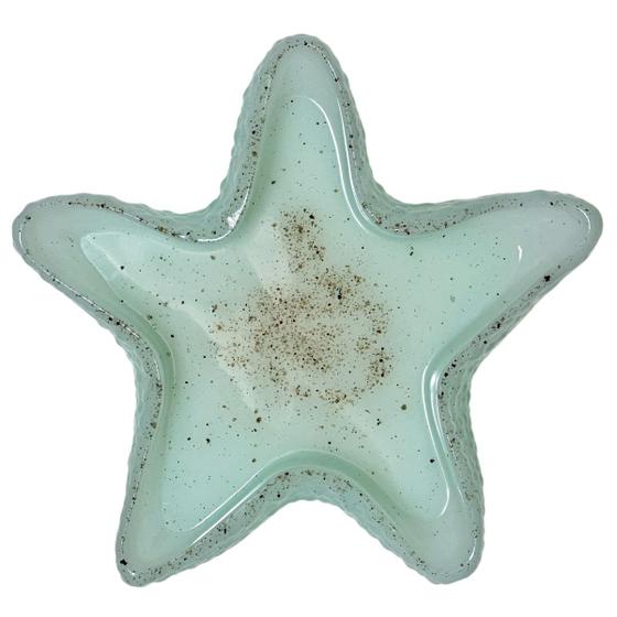 Imagem de Estrela Porta Objeto Ou Pendurar Resina Verde-Mar Com Areia
