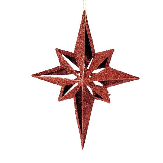 Imagem de Estrela Vermelha Para Árvore De Natal 21X15X5Cm Penduricalho