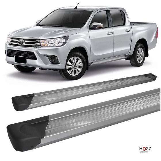 Imagem de Estribo Hilux 2016 a 2020 Chapa de Aluminio Prata C D