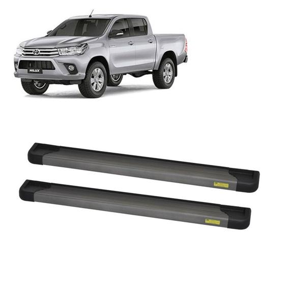 Imagem de Estribo Hilux 2020 2021 2022 Grafite Cabine Dupla Alumínio