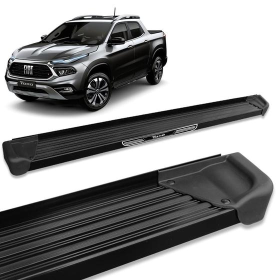 Estribo Lateral Fiat Toro 2016 a 2023 Alumínio Preto A3 Com Adesivo ...