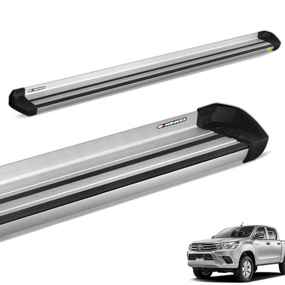 Imagem de Estribo Lateral Hilux 2005 a 2015 Aluminio Prata Keko K1