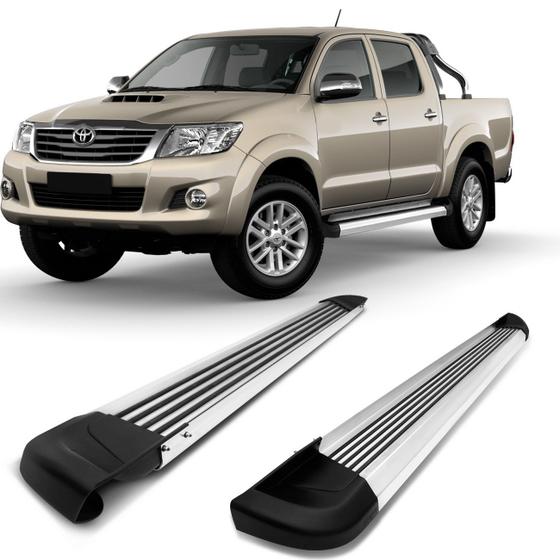 Imagem de Estribo Lateral Hilux Cabine Dupla 2005 A 2015 Prata Polido Bepo G2