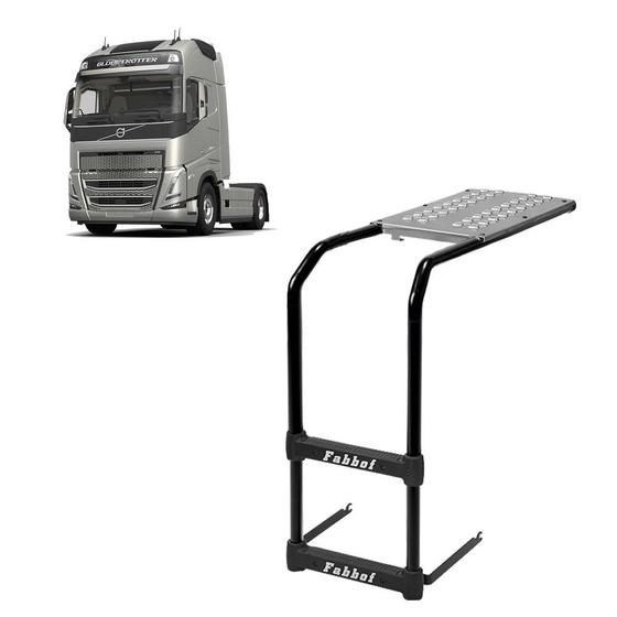 Imagem de Estribo Plataforma p Volvo FH 2015 2016 2017 2 Degraus Preto