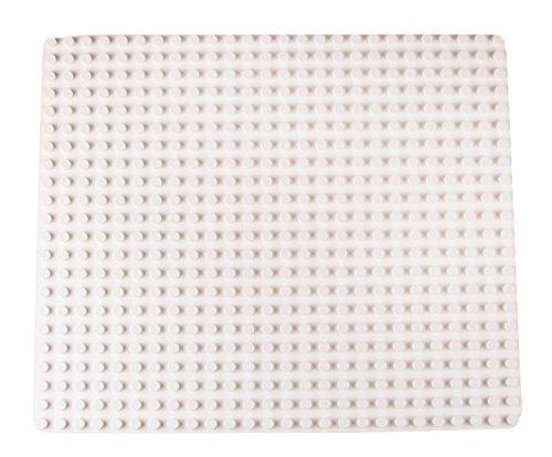 Imagem de Estritamente Briks Classic Big Briks Baseplate 100% compatível com todas as principais marcas  Estacas grandes para crianças  13,75 "x 16,25" Tijolo de Construção  Placa de base empilhável de ajuste apertado  Branco