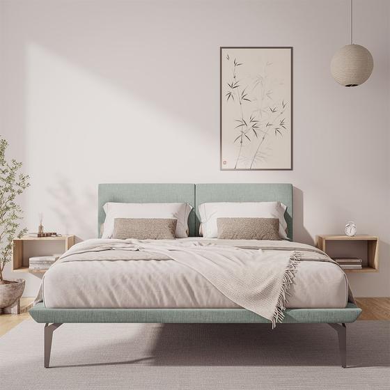 Estrutura para Cama Japonesa Toquio Queen com Cabeceira Almofada Linho Cinza Menor preço em Estrutura para Cama Japonesa Toquio Queen com Cabeceira Almofada Linho Cinza