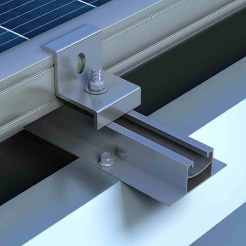 Estrutura Suporte 4 Painéis Solares Telha Metálica Trapezoidal Mini Trilho Menor preço em Estrutura Suporte 4 Painéis Solares Telha Metálica Trapezoidal Mini Trilho