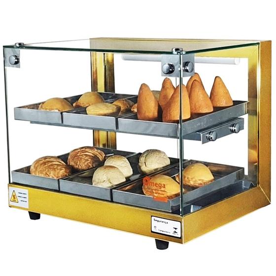 Estufa Beta para salgados 6 bandejas Dupla Dourada - 220V - Omega Menor preço em Estufa Beta para salgados 6 bandejas Dupla Dourada - 220V - Omega