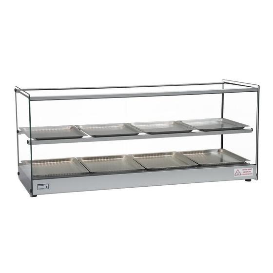 Imagem de Estufa Vitrine Salgados Quadrada Dupla Com LED 8 Bandejas Inox Erato Tita