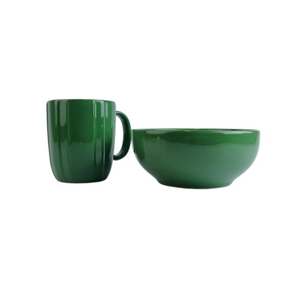 Imagem de  ETHMIX, Kit Tigela/Bowl 15cm e Caneca 370ml, Cerâmica, Cor Verde