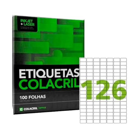 Imagem de Etiqueta A4 15mm x 26mm 100 Folhas CA4349 Colacril