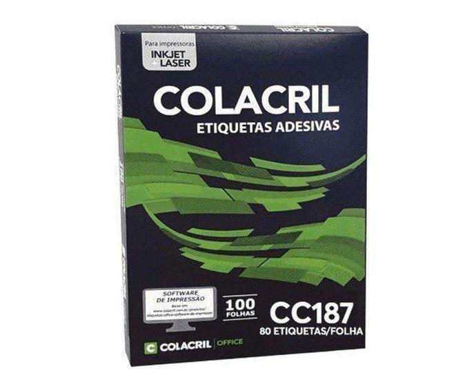 Imagem de Etiqueta Adesiva Carta CC187 12,7 x 44,45 mm c/ 100 folhas - Colacril