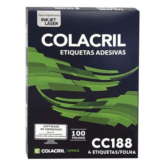 Imagem de Etiqueta Adesiva Colacril Carta CC188 138,11x106,36mm C/400