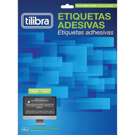 Imagem de Etiqueta Adesiva Inkjet/Laser A4 210mmx297mm TB267 25 Etiquetas Tilibra