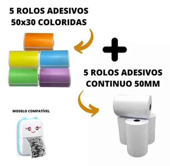 Imagem de Etiqueta Adesiva Para Mini Impressora Gatinho - 10 Rolos