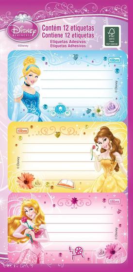 Imagem de Etiqueta Adesiva Tilibra Disney Escolar Princesas - Com 12 Etiquetas - Estampa Única