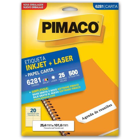 Imagem de Etiqueta Carta 6281 25 FLS 25,4 X 101,6 MM CTCOM 500