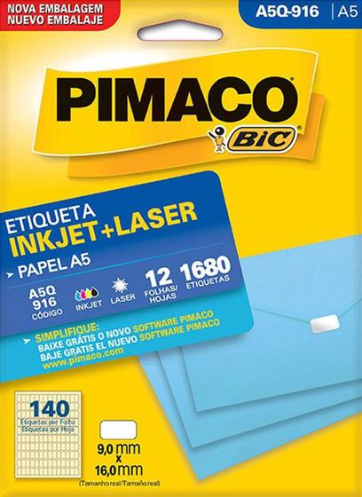 Imagem de Etiqueta Ink-jet/laser  A5q 916 9 x 16 Mm Com 1680 Etiquetas Pimaco