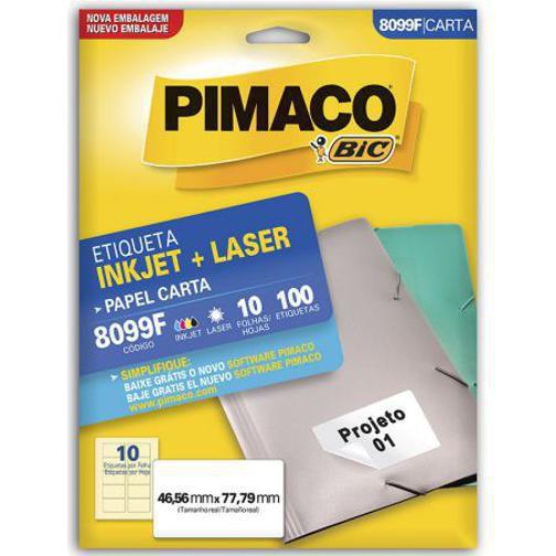 Imagem de Etiqueta inkjet/laser carta 8099F - com 10 folhas - Pimaco