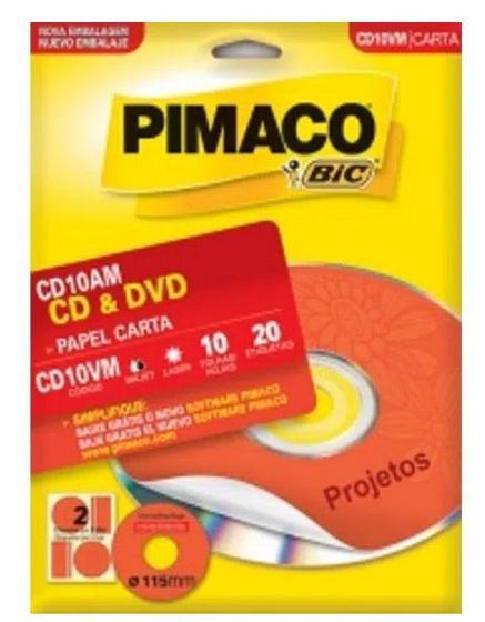Imagem de Etiqueta Laser Inkjet Carta Cd10vm Cd/dvd 20 Unidades Pimaco