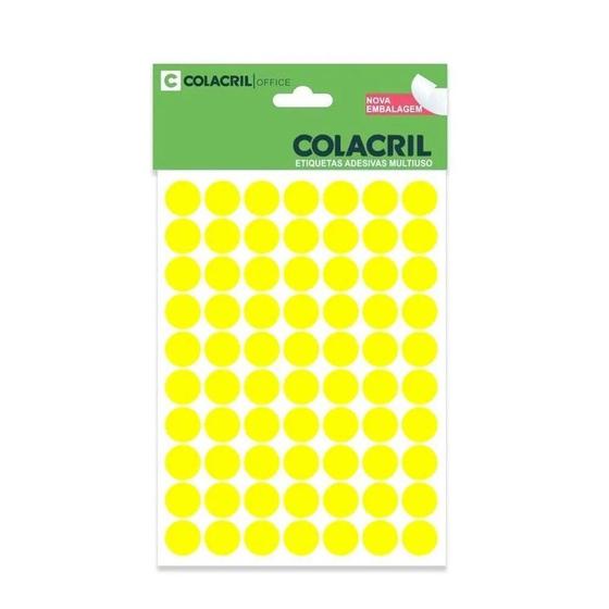 Imagem de Etiqueta manual redonda n13 420 un amarelo Colacril