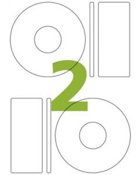 Imagem de Etiqueta para CD A4CD25 25 folhas com 2 etiquetas 50 total 115mm Print Label