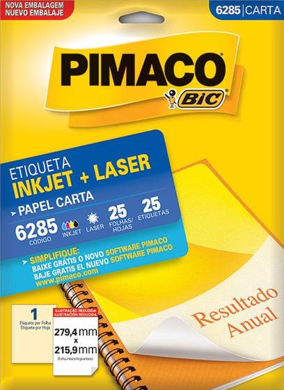 Imagem de Etiqueta pimaco 6285 mod.1 carta 25 folhas