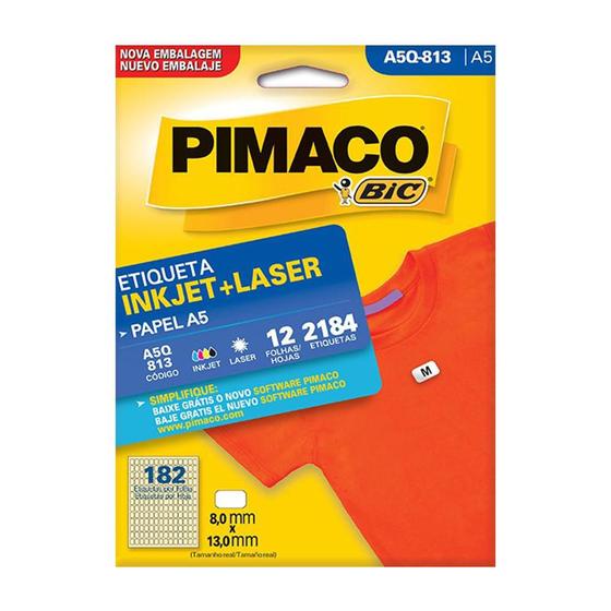 Etiqueta Pimaco Imprimir A5Q-813 Ink-jet Laser A5 2184 etiquetas Menor preço em Etiqueta Pimaco Imprimir A5Q-813 Ink-jet Laser A5 2184 etiquetas